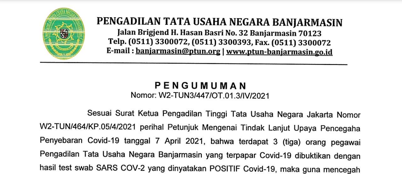 Pengumuman Lockdown